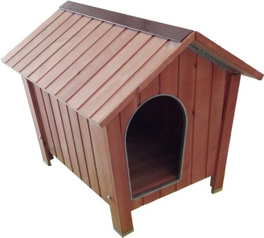 Caseta para perros tradicional con tejado a dos aguas