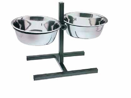 Comedero doble soporte regulable para perros