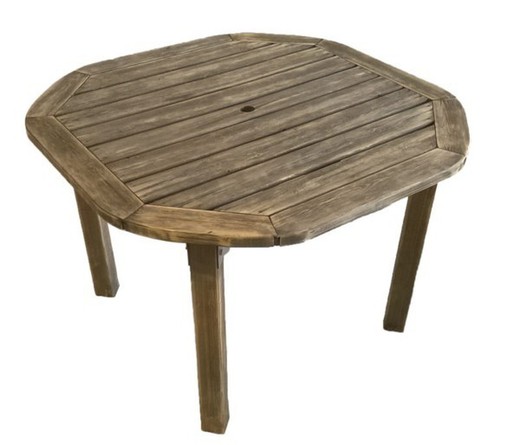 Mesa octogonal de madera - Ocasión — Ludogarden Equipamos tu Jardín