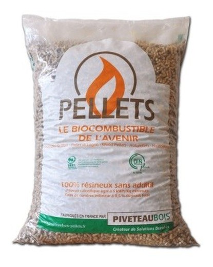 Pellets biocombustible en sacos de 15 Kg