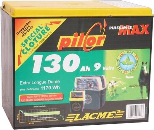 Pila de alta densidad - PILOR 130 no recargable de 9V / 130AH