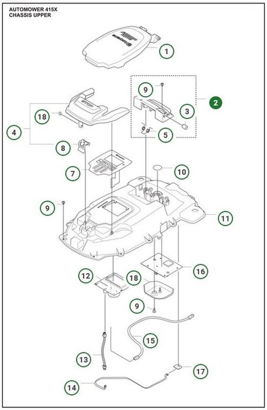 Bisagra apoyo tapa Automower 305 (2020), 310 Mark II, 315 Mark II, 405X, 415X