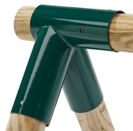 Columpio 1 plaza con postes redondos de madera tratada