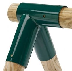 Columpio pequeño 2 plazas con postes redondos de madera tratada