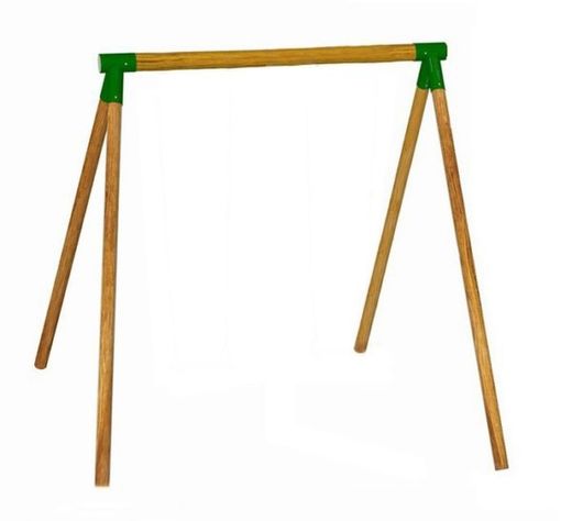 Columpio pequeño 2 plazas con postes redondos de madera tratada