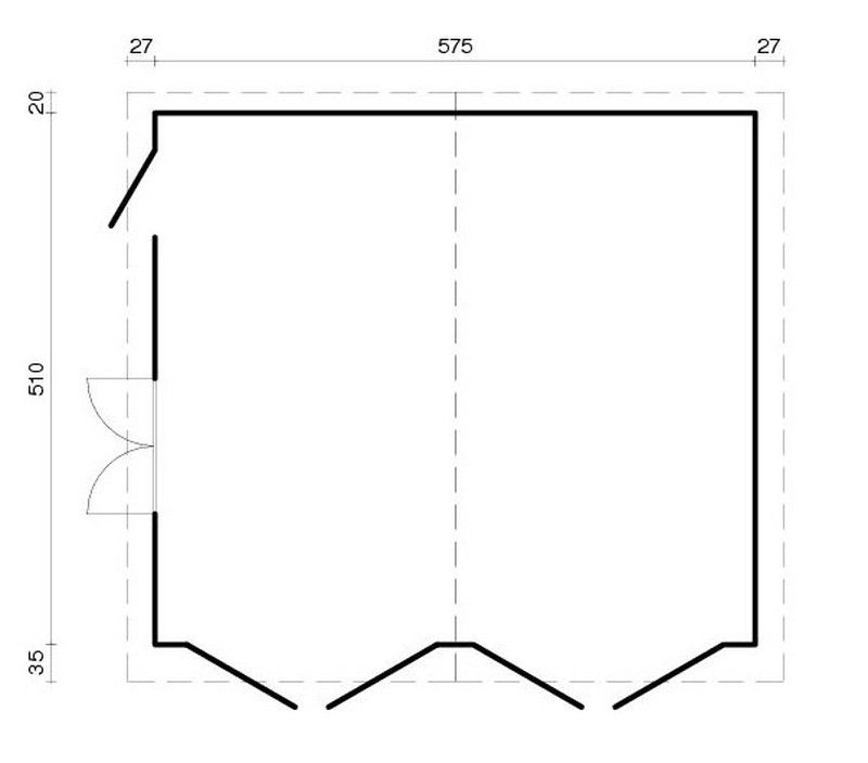 Garaje doble de madera - Roger 28.4 m² - Sin puerta — Ludogarden