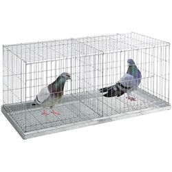 Jaula de exposición con 2 departamentos para palomas