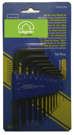 Juego de 10 llaves allen - 1.5mm a 10mm