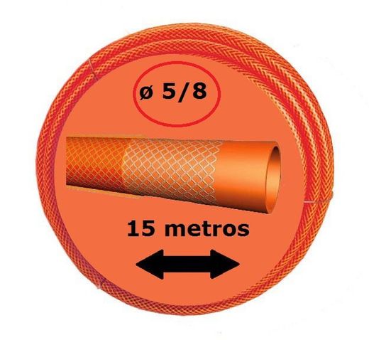 Manguera de 15m ø5/8" - EXTRA TRICOVINIL - Rojo transparente