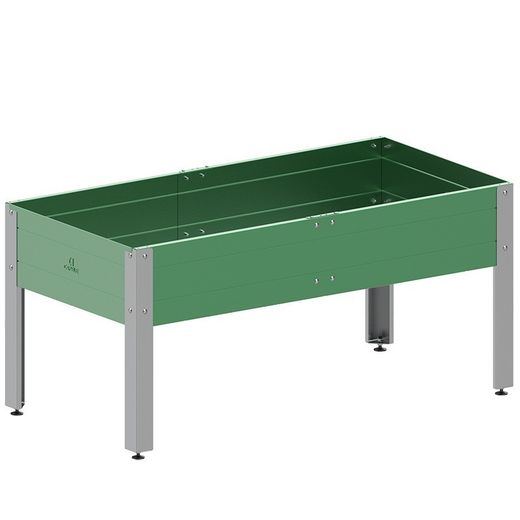 Mesa de cultivo metálica verde