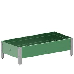 Mesa de cultivo metálica verde