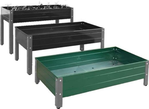 Mesa de cultivo metálica verde
