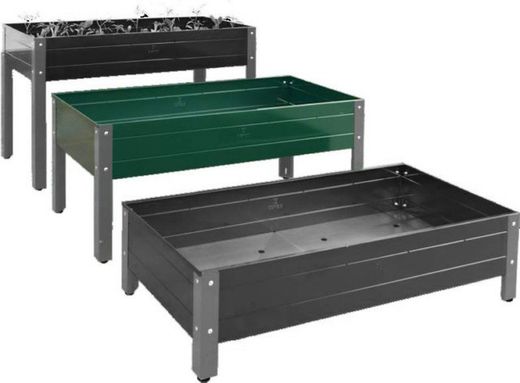 Mesa de cultivo metálica verde