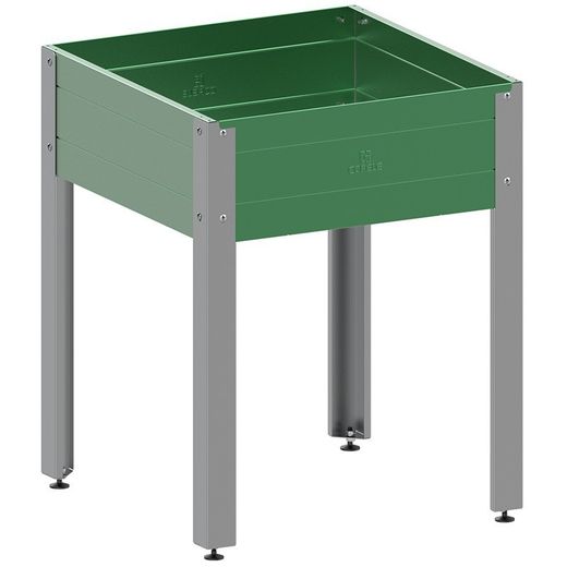 Mesa de cultivo metálica verde