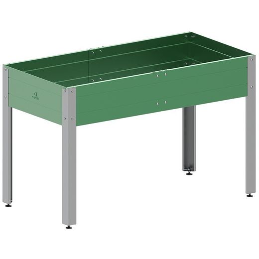 Mesa de cultivo metálica verde