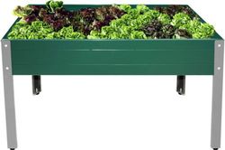 Mesa de cultivo metálica verde