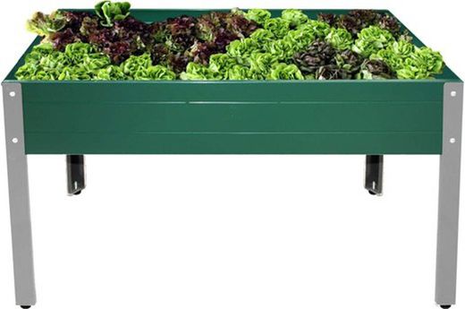 Mesa de cultivo metálica verde