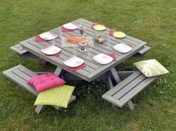 Mesa de picnic - CARRA - Adaptado para 8 personas