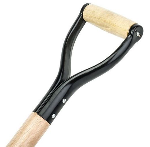 Pala de acero 28 cm - Forma cuadrada - Mango con anilla negra