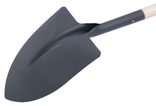 Pala de acero 28 cm - Forma punta - Mango con anilla