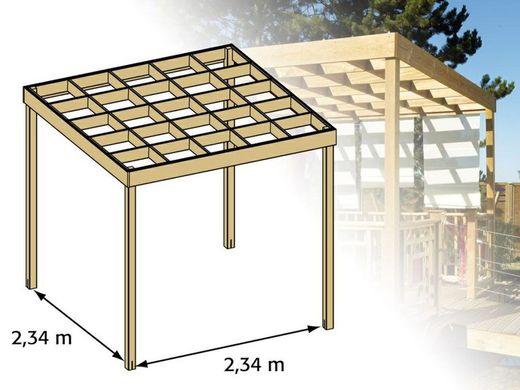 Pérgola pequeña ESTEREL de 2.5 x 2.5m