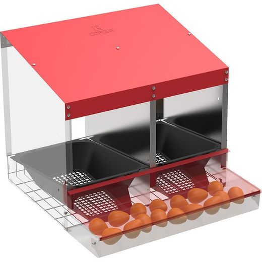 Ponedero 2 departamentos para 6 gallinas