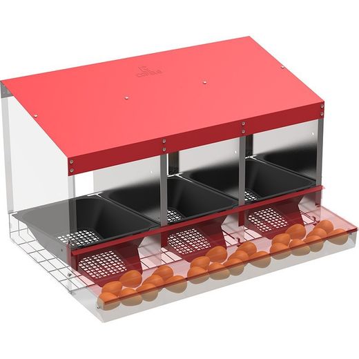 Ponedero 3 departamentos para 9 gallinas