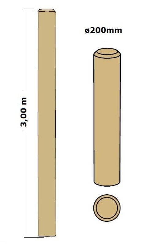 Rollizo torneado en madera de pino, ø200mm de diámetro — Ludogarden