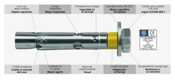 Taco metálico con tornillo hexagonal 10-80/30 M8 - Dnbolt DT (caja 100 unidades)